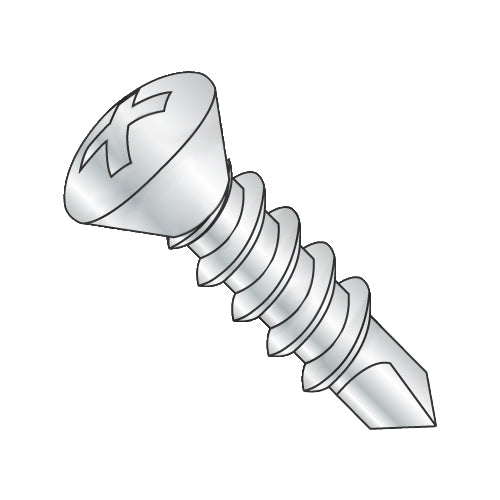 10-16 x 2 1/2 Phillips Oval Self Drilling Screw Full Thread Zinc-Bolt Demon