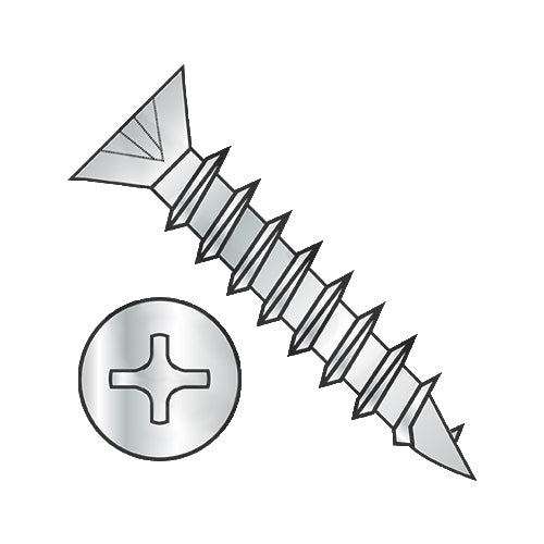 6-13 x 1 Phillips Flat Head no Nibs Deep Thread Wood/Hinge Screw Full Thread Zinc-Bolt Demon