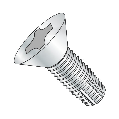 3/8-16 x 4 Phillips Flat Thread Cutting Screw Type F Fully Threaded Zinc-Bolt Demon