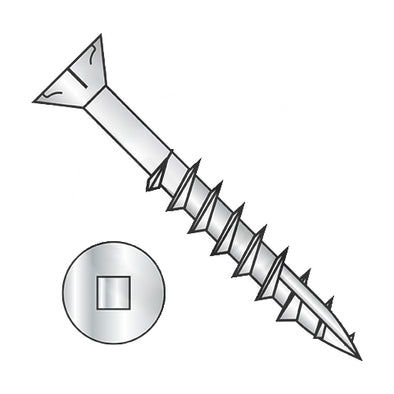 8-8 x 2 Square Drive Flat Head Nibs Deck Screw Type 17 2/3 Thread 18-8 Stainless Steel-Bolt Demon