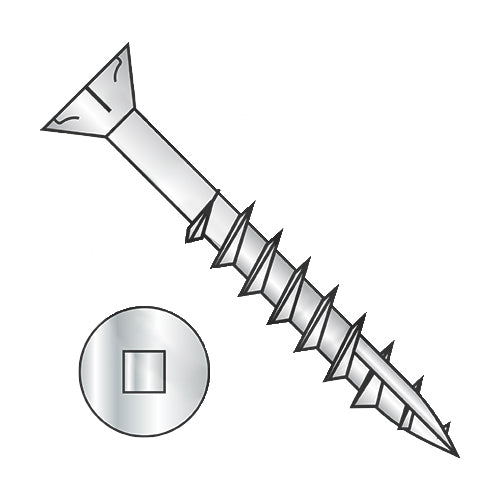 8-8 x 2 Square Drive Flat Head Nibs Deck Screw Type 17 2/3 Thread 18-8 Stainless Steel-Bolt Demon