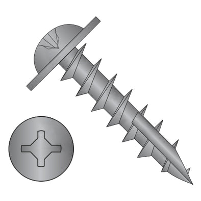 8-11 x 1 Square Phillips Drive Round Washer Deep Thread Type17 Full Thread Black Oxide-Bolt Demon