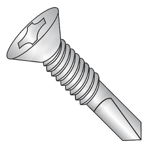12-24 x 2 3/4 Phil Flat Full Thrd Self Drill Machine Scr Thrd #4 Pt ZincBake 1000hr Salt Spray-Bolt Demon