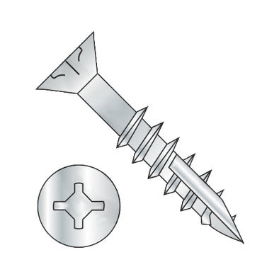 8-11 x 1 5/8 Square Phil Drive Flat w/Nibs Deep Thread Wood Screw 2/3 Thread Type17 Zinc-Bolt Demon