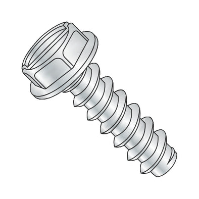 5/16-12 x 1 Slotted Indented Hex Washer Self Tapping Screw Type B Fully Threaded Zinc-Bolt Demon