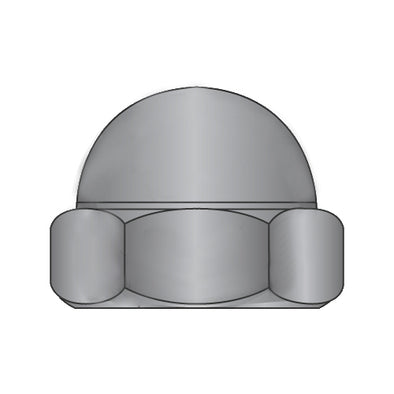 3/8-16 Two Piece Low Crown Cap Nut Black Zinc-Bolt Demon