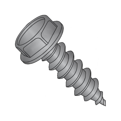 5/16-12 x 3/4 Unslotted Indented Hex Washer Self Tapping Screw Type AB Fully Threaded Black Oxide-Bolt Demon