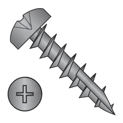 8-11 x 1 Phillips Pan Deep Thread Screw Type 17 point Full Thread Black Oxide and Oil-Bolt Demon