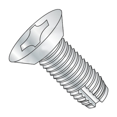 8-32 x 3/8 Phillips Flat Undercut Thread Cutting Screw Type 1 Fully Threaded Zinc-Bolt Demon