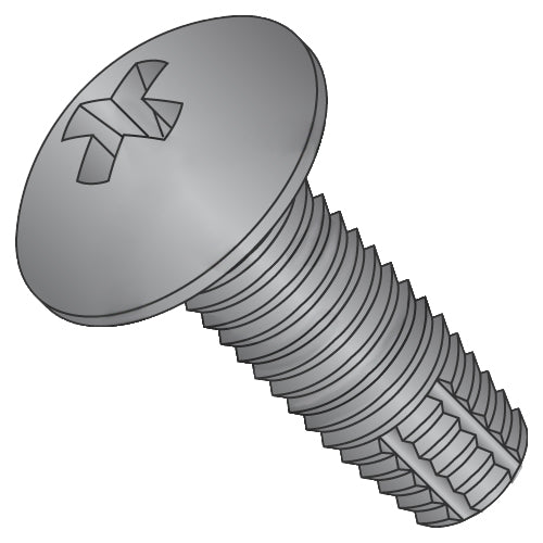 10-32 x 1/2 Phillips Truss Thread Cutting Screw Type F Fully Threaded Black Oxide-Bolt Demon