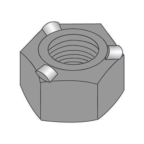 3/8-16 Hex Weld Nut With 3 Projections High Pilot Height Steel Plain-Bolt Demon