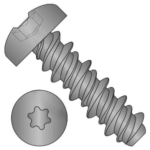10-16 x 5/8 #8HD Six Lobe Pan High Low Screw Fully Threaded Black Zinc and Bake-Bolt Demon