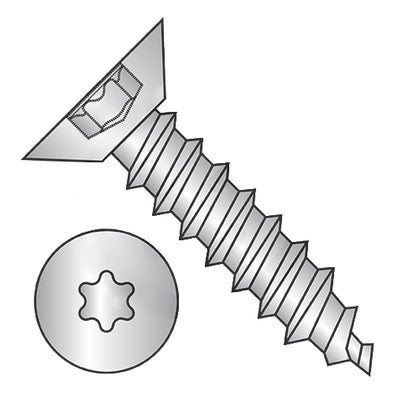 10-16 x 1/2 Six Lobe Flat Undercut Self Tap Screw Type AB Full Thread 18-8 Stainless Steel-Bolt Demon