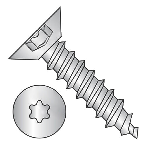10-16 x 1/2 Six Lobe Flat Undercut Self Tap Screw Type AB Full Thread 18-8 Stainless Steel-Bolt Demon