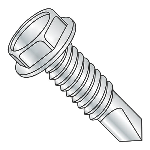 1/4-20 x 1/2 Unslotted Hexwasher Self Drilling Screw Full Thread Machine Screw Zinc & Bake-Bolt Demon