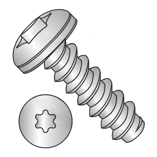 6-20 x 3/8 6-Lobe Pan Self Tapping Screw Type B Fully Threaded 18-8 Stainless Steel-Bolt Demon