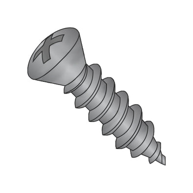 8-18 x 1/2 Phillips Oval Self Tapping Screw Type AB Number Six Head Fully Thrd Black Oxide-Bolt Demon