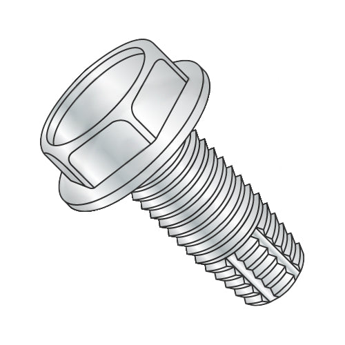 3/8-16 x 2 1/2 Unslotted Indented Hex Washer Thread Cutting Screw Type F Fully Threaded Zinc An-Bolt Demon