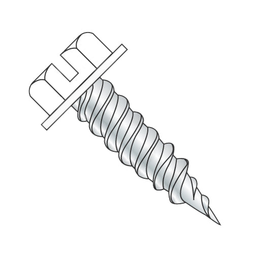 8-15 x 1/2 Slot Ind HWH 1/4" Across Flat F/T Self Piercing Zinc & White Painted Heads-Bolt Demon