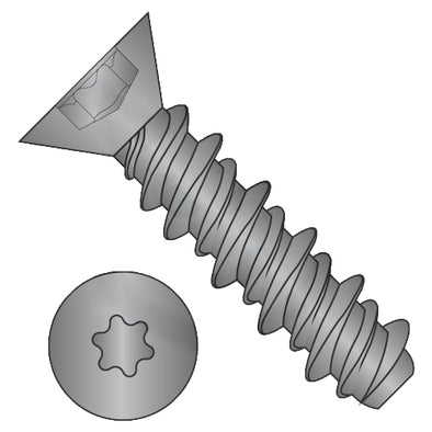 6-19 x 3/4 6-Lobe Flat High Low Screw Fully Threaded Black Zinc-Bolt Demon