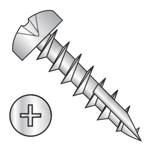 6-13 x 1 Phillips Pan Deep Thread Screw Type 17 point Full Thread Zinc-Bolt Demon