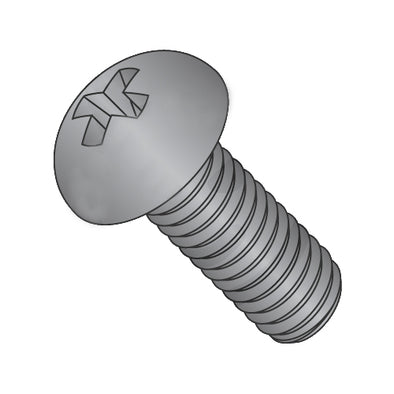1/4-20 x 3/4 Phillips Round Machine Screw Fully Threaded Black Zinc-Bolt Demon