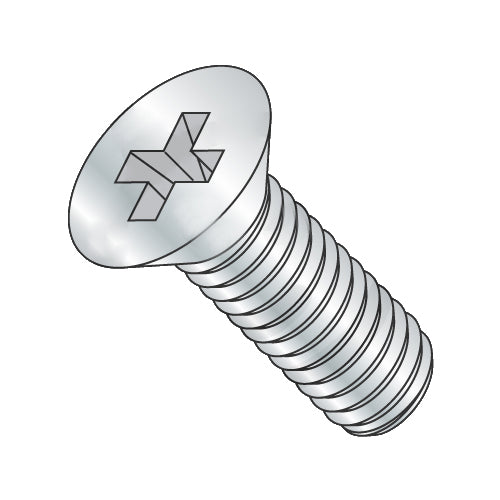 6-32 x 1/2 Phillips Flat Machine Screw Fully Threaded Zinc-Bolt Demon