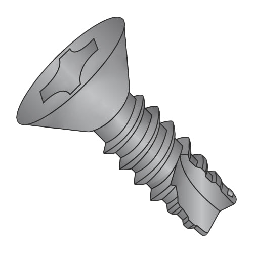8-18 x 1/2 Phillips Flat Thread Cutting Screw Type 25 Fully Threaded Black Oxide and Oil-Bolt Demon
