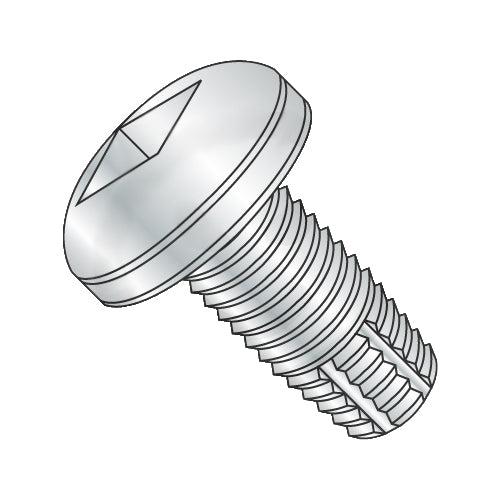 10-32 x 1/2 Square Drive Pan Thread Cutting Screw Type F Fully Threaded Zinc-Bolt Demon