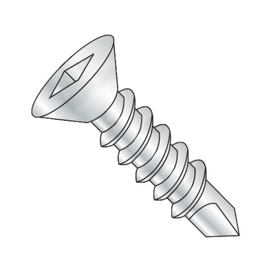 10-16 x 3 Square Drive Flat Head Fully Threaded Self Drilling Screw Zinc & Bake-Bolt Demon
