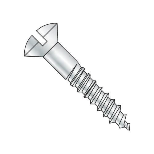 5-20 x 3/4 Slotted Oval Full Body Wood Screw Zinc-Bolt Demon