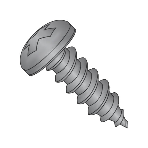 6-20 x 7/16 Phillips Pan Self Tapping Screw Type AB Fully Threaded Black Oxide-Bolt Demon