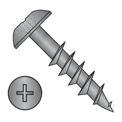 8-11 x 1 1/4 Phillips Truss Deep Thread Wood Screw 2/3 Thread Black Oxide-Bolt Demon