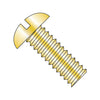 4-40 x 1/2 Slotted Round Machine Screw Fully Threaded Zinc Yellow-Bolt Demon