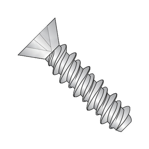 4-24 x 1/2 Phillips Flat High Low Screw Fully Threaded 410 Stainless Steel-Bolt Demon