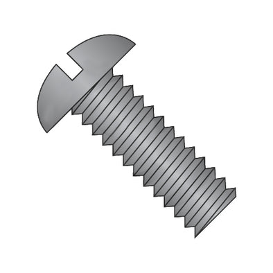 6-32 x 7/8 Slotted Round Machine Screw Fully Threaded Black Zinc-Bolt Demon