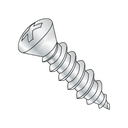 8-18 x 7/8 Phillips Oval #6 Head Self Tapping Screw Type AB Fully Thread Zinc-Bolt Demon