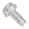 4-24 x 1/4 Slotted Indented Hex Washer Thread Cutting Screw Type 25 Full Threaded Zinc-Bolt Demon