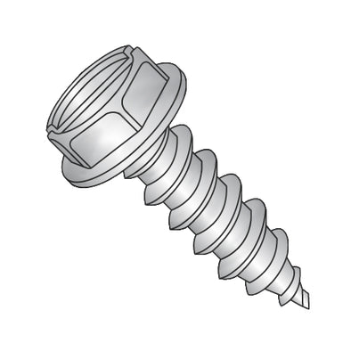 5/16-12 x 1 Slot Ind Hex Wash Self Tapping Screw Type AB Fully Threaded 18-8 Stainless Steel-Bolt Demon