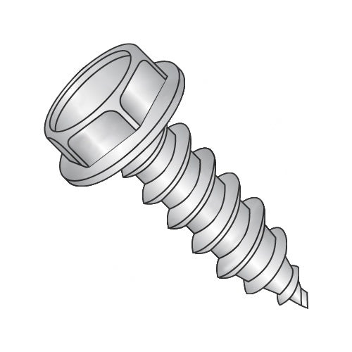 10-12 x 1 1/4 Unslot Ind Hexwasher Self Tapping Screw Type A Full Thread 18-8 Stainless Steel-Bolt Demon
