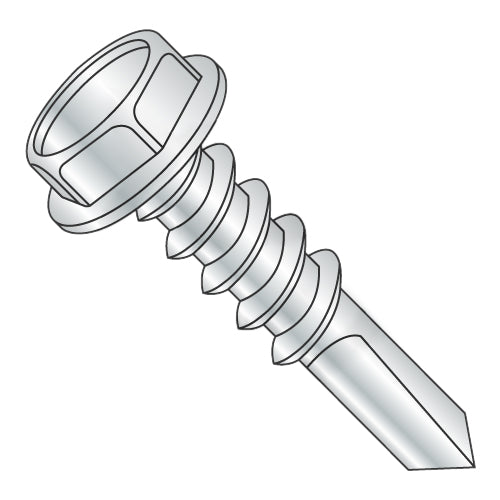 10-16 x 1 1/2 Unslotted Hex Washer With Number 5 Point Full Thread Self Dril Screw Zinc Bake-Bolt Demon