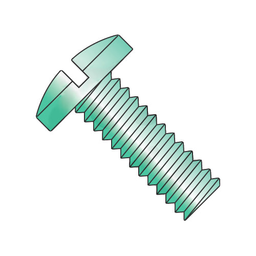 10-24 x 1/4 Slotted Binding Undercut Machine Screw Fully Threaded Zinc Green-Bolt Demon