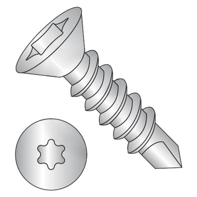 5/16-12 x 1 6-Lobe Flat Self Drilling Screw Fully Threaded 18-8 Stainless Steel-Bolt Demon