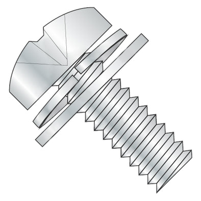6-32 x 5/16 Phillips Pan Split Lock & Narrow Flat Washer Sems Fully Threaded Zinc-Bolt Demon