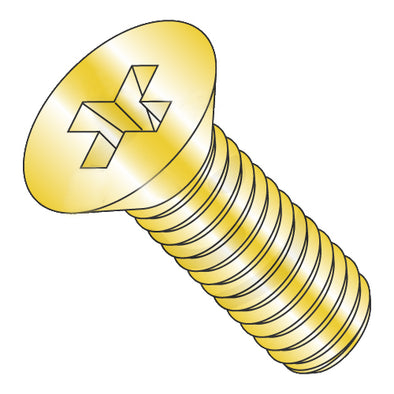 4-40x3/8 MS35190 Military Phillips Flat 82 Degree Full Thread Machine Screw Cadmium-Bolt Demon