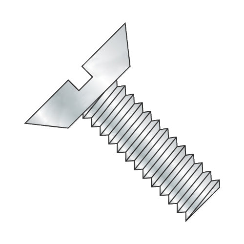 10-32 x 1/4 Slotted Flat Undercut Machine Screw Fully Threaded Zinc-Bolt Demon