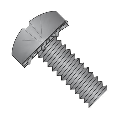 1/4-20 x 3/4 Phillips Pan External Sems Machine Screw Fully Threaded Black Zinc-Bolt Demon
