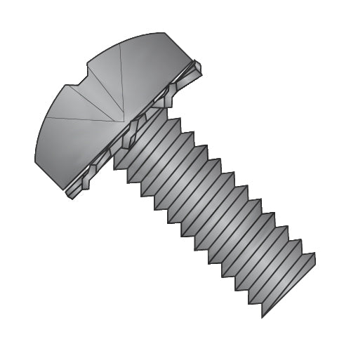 1/4-20 x 3/4 Phillips Pan External Sems Machine Screw Fully Threaded Black Zinc-Bolt Demon