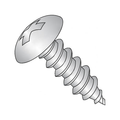 8-15 x 1 1/4 Phillips Full Contour Truss Self Tapping Screw Type A Full Thread 18-8 Stainless-Bolt Demon