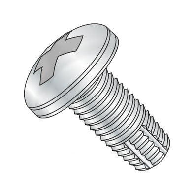 8-32 x 1/4 Phillips Pan Thread Cutting Screw Type F Fully Threaded Zinc-Bolt Demon